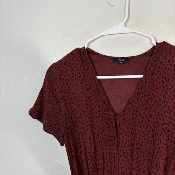 Rails Jumpsuit Womens XS Rust Spotted Jet Short Sleeve Tie Waist V Neck Wide Leg - Picture 2 of 8